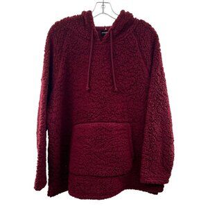 Db Sunday Women's Sherpa Hoodie Long Sleeve Pullover Maroon Size 2X